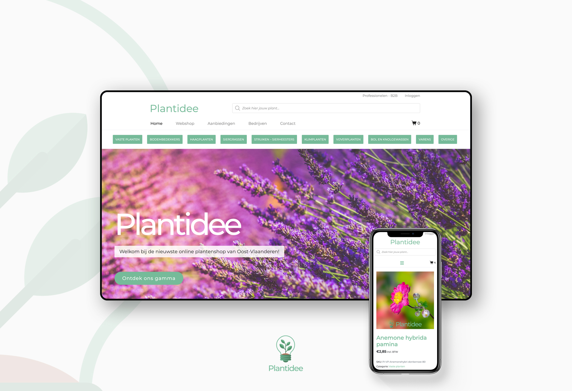 KV-Designs - project - Plantidee - webdesign webshop